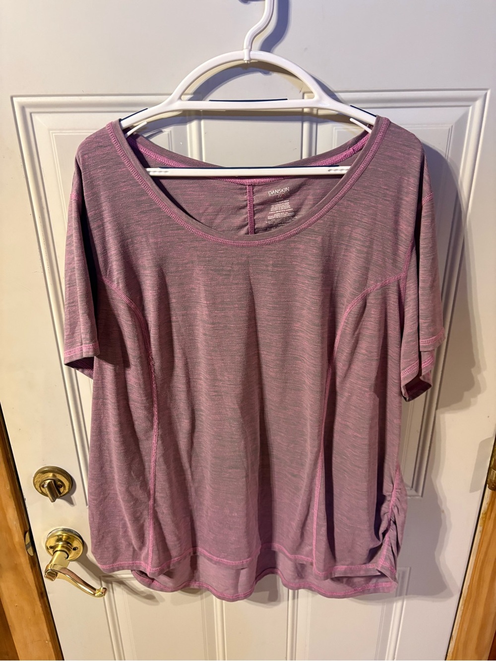 Danskin Light Purple&Grey Short Sleeve Active Top Size 4X (26W 28W)